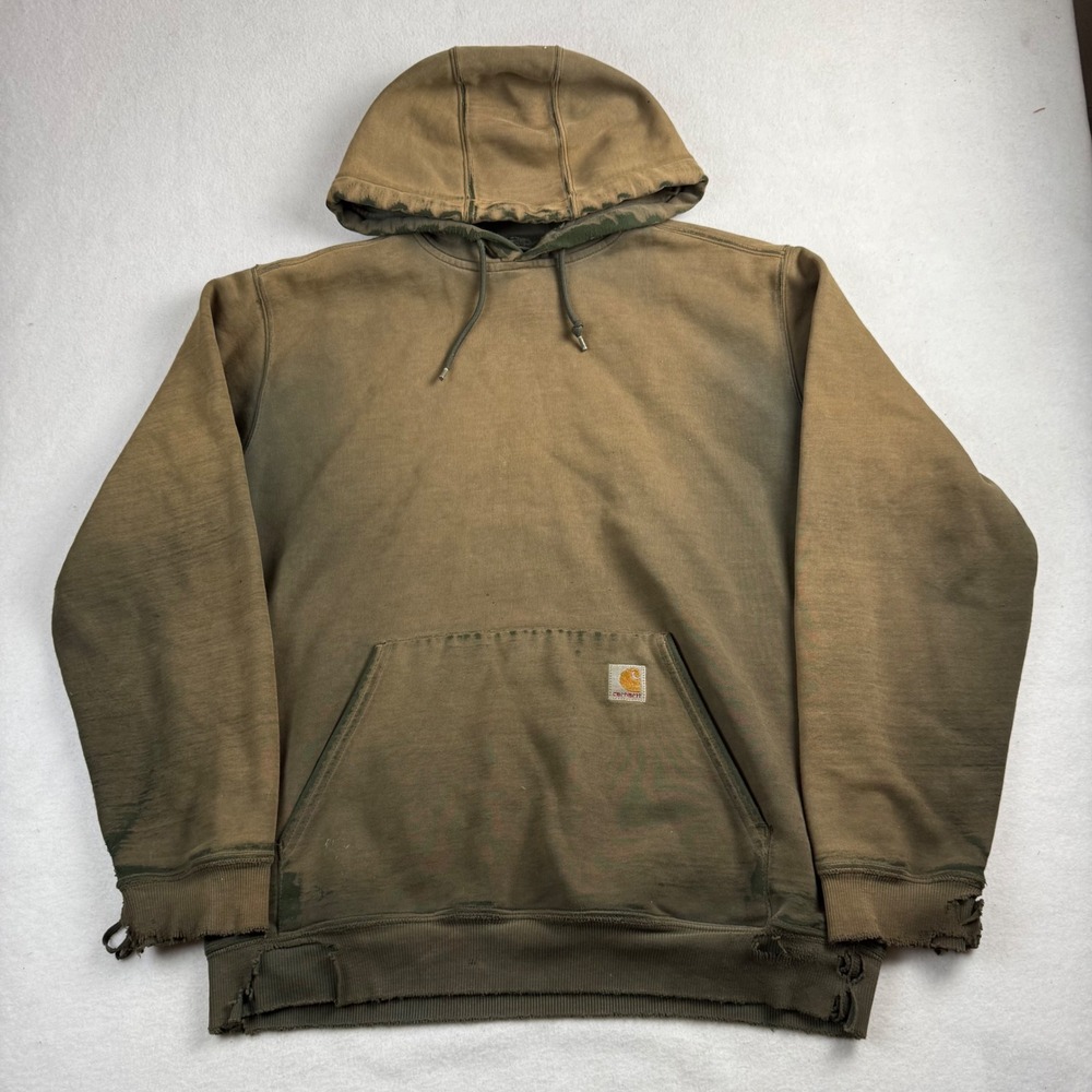 Carhartt Mens Distressed Sun Faded Hoodie Pullover Sweatshirt Size M